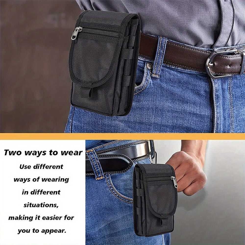 6.3 Inch Multi-Functional Mobile Phone Bag Oxford Fabric Pocket Cell Phone Belt Pouch Case Men&