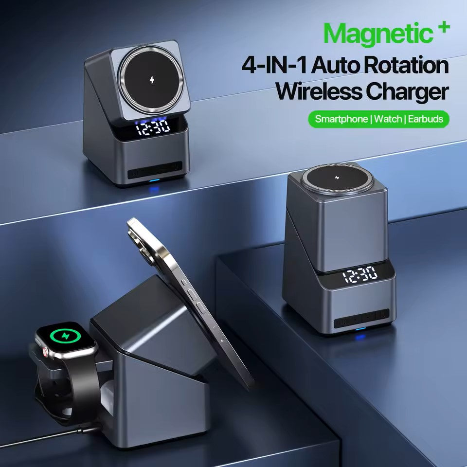 Magnetic 4 in 1 Auto Rotation Wireless Charger