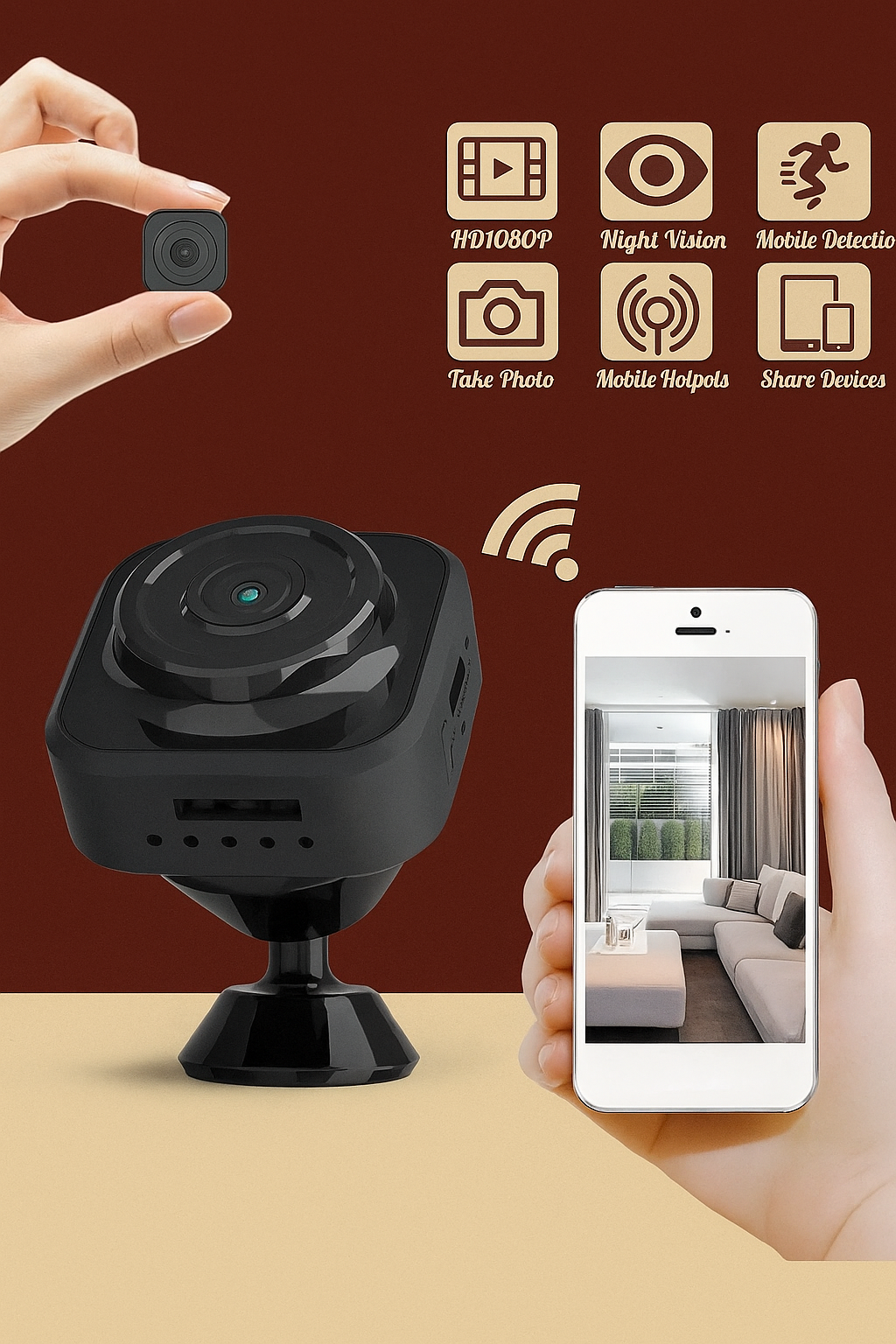 SQ12 1080P Mini WiFi Camera | Portable Magnetic Night Vision Security Cam