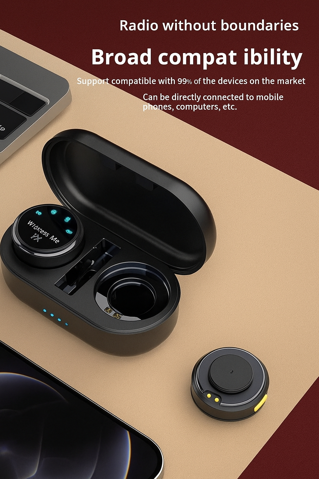 ZMYNOJLH K15 Magnetic Wireless Lavalier Microphone | Noise-Canceling Necklace Mic for Smartphone Recording