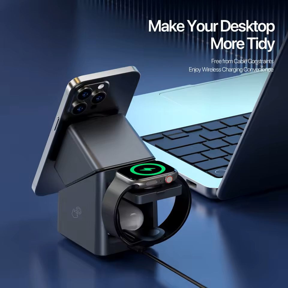 Magnetic 4 in 1 Auto Rotation Wireless Charger