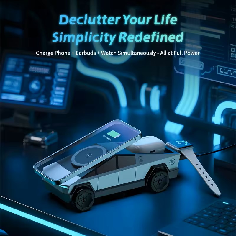 Multifunctional Magnetic Wireless Charger Car 3-in-1