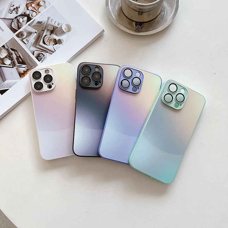 Geometric Tempered Glass Phone Case – Heavy Duty, Anti-Scratch & Stylish Protection