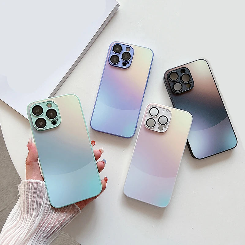 Geometric Tempered Glass Phone Case – Heavy Duty, Anti-Scratch & Stylish Protection