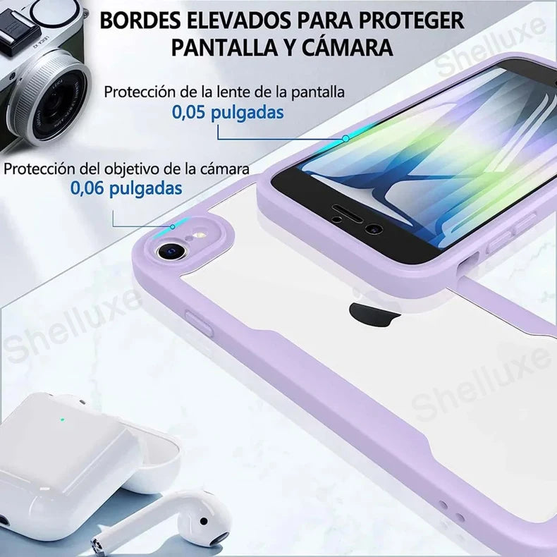 Shelluxe 360 Full Body Clear Case for iPhone SE 2020/2022 & iPhone 7/8 – Shockproof, Anti-Scratch & Slim Protection