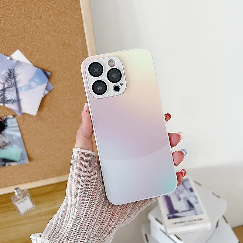 Geometric Tempered Glass Phone Case – Heavy Duty, Anti-Scratch & Stylish Protection