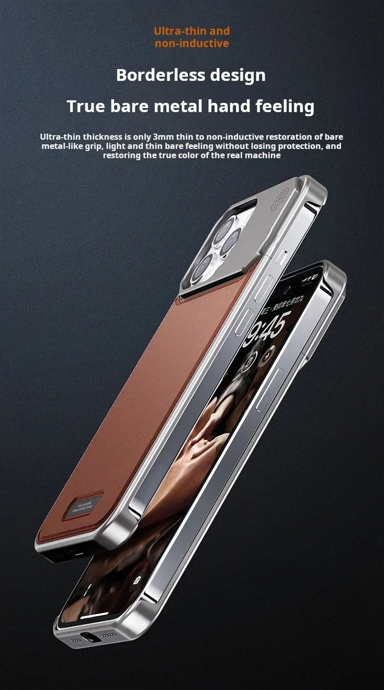 Magnetic Leather & Metal Case for iPhone 13/14/15 Pro Max – Shockproof, Water-Resistant & MagSafe Compatible