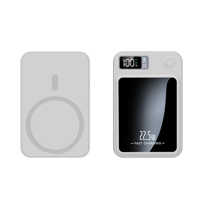 Magnetic Wireless Power Bank – 22.5W PD Fast Charging + 15W Qi Wireless Charger for iPhone, Xiaomi, Huawei & More