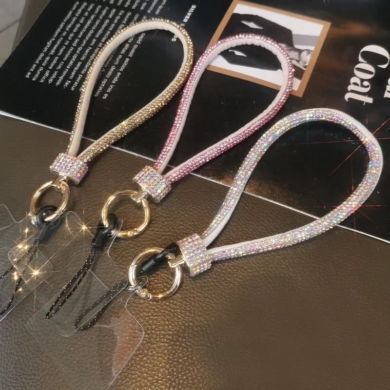 Mobile Phone Lanyard Wrist Chain Luxury Rhinestone Lanyard High-end Short Diamond-encrusted Bracelet Antiloss Reinforced Lanyard