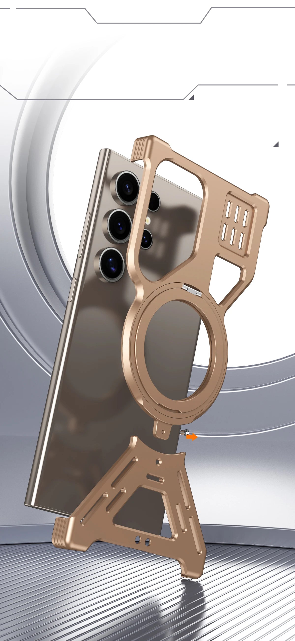 Magnetic Full Coverage Phone Case with Built-In Fill Light & Dual-Layer Protection