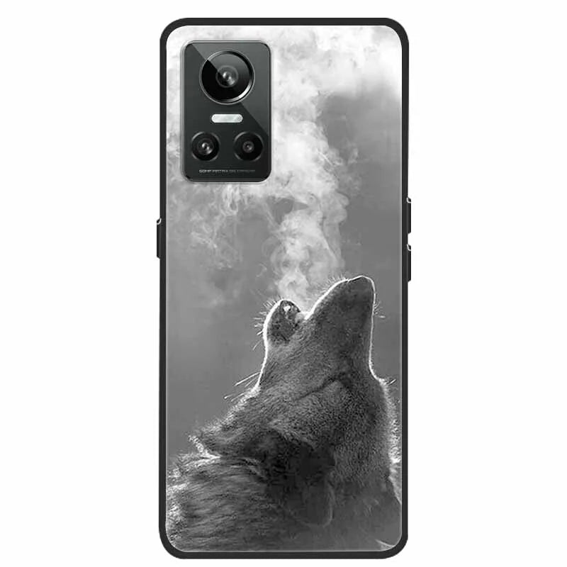 Cartoon & Floral Soft Silicone Case for Realme GT Neo 3 β Shockproof Black Cover