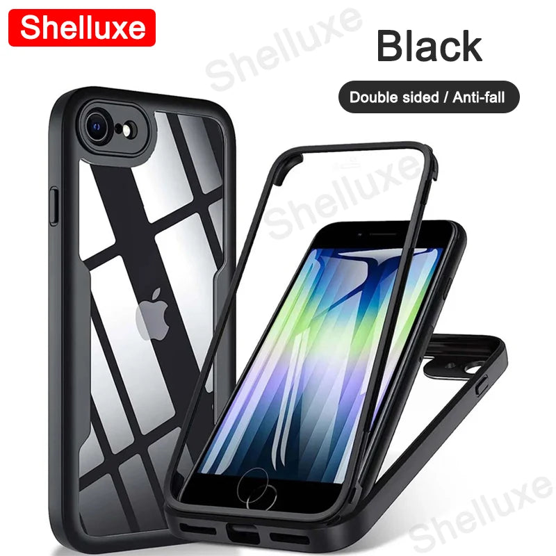 Shelluxe 360 Full Body Clear Case for iPhone SE 2020/2022 & iPhone 7/8 – Shockproof, Anti-Scratch & Slim Protection