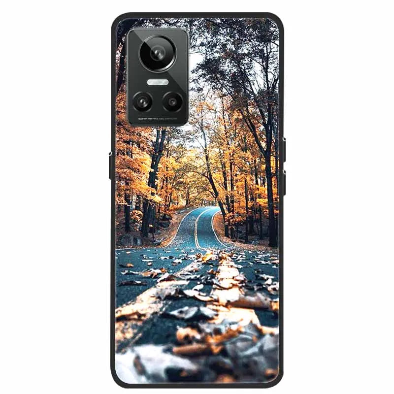 Cartoon & Floral Soft Silicone Case for Realme GT Neo 3 β Shockproof Black Cover