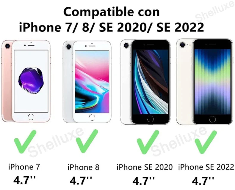 Shelluxe 360 Full Body Clear Case for iPhone SE 2020/2022 & iPhone 7/8 – Shockproof, Anti-Scratch & Slim Protection
