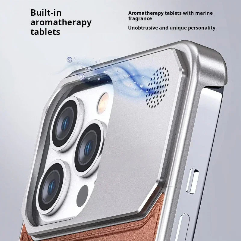 Magnetic Leather & Metal Case for iPhone 13/14/15 Pro Max – Shockproof, Water-Resistant & MagSafe Compatible