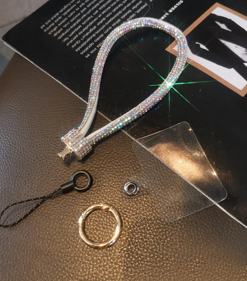 Mobile Phone Lanyard Wrist Chain Luxury Rhinestone Lanyard High-end Short Diamond-encrusted Bracelet Antiloss Reinforced Lanyard