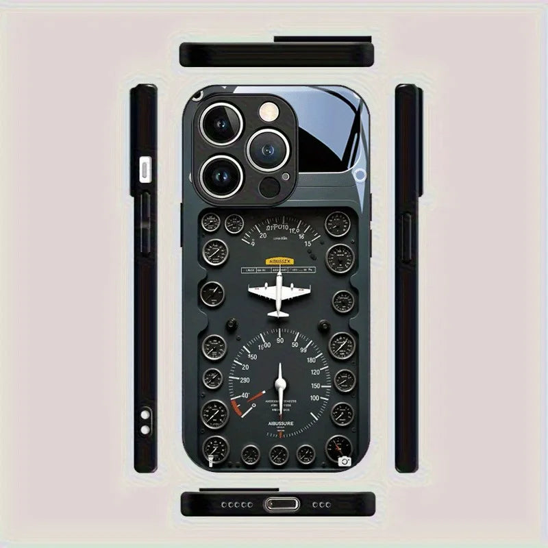 Retro Aviation Tempered Glass Case for iPhone 7/8 Plus, X, XR, XS, 11, 12, 13, 14, 15, 16 & 17 Pro Max – Full Coverage Shockproof Protection