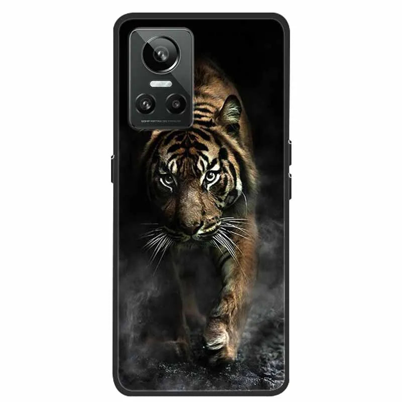 Cartoon & Floral Soft Silicone Case for Realme GT Neo 3 β Shockproof Black Cover