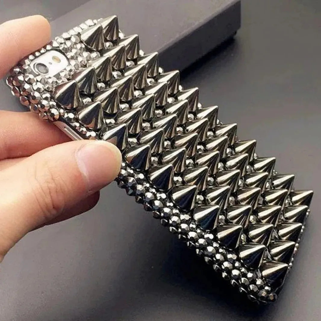 Handcrafted Punk Diamond Rivet Case | Unique iPhone Cover