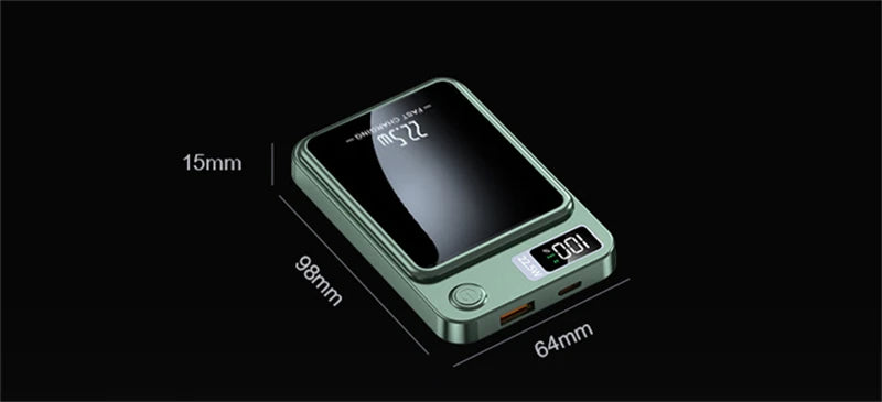 Magnetic Wireless Power Bank – 22.5W PD Fast Charging + 15W Qi Wireless Charger for iPhone, Xiaomi, Huawei & More