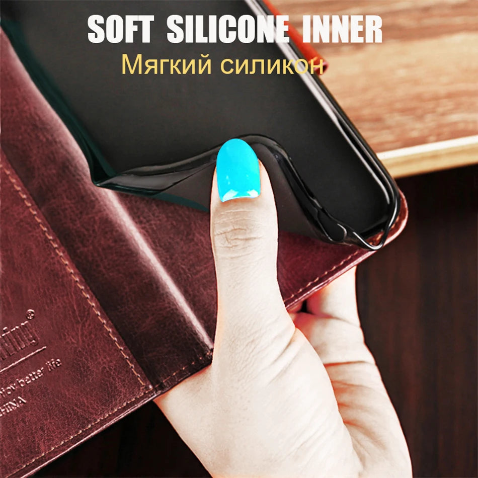 Luxury Leather Animal Design Flip Case with Holder – Full Protection & Stylish Look