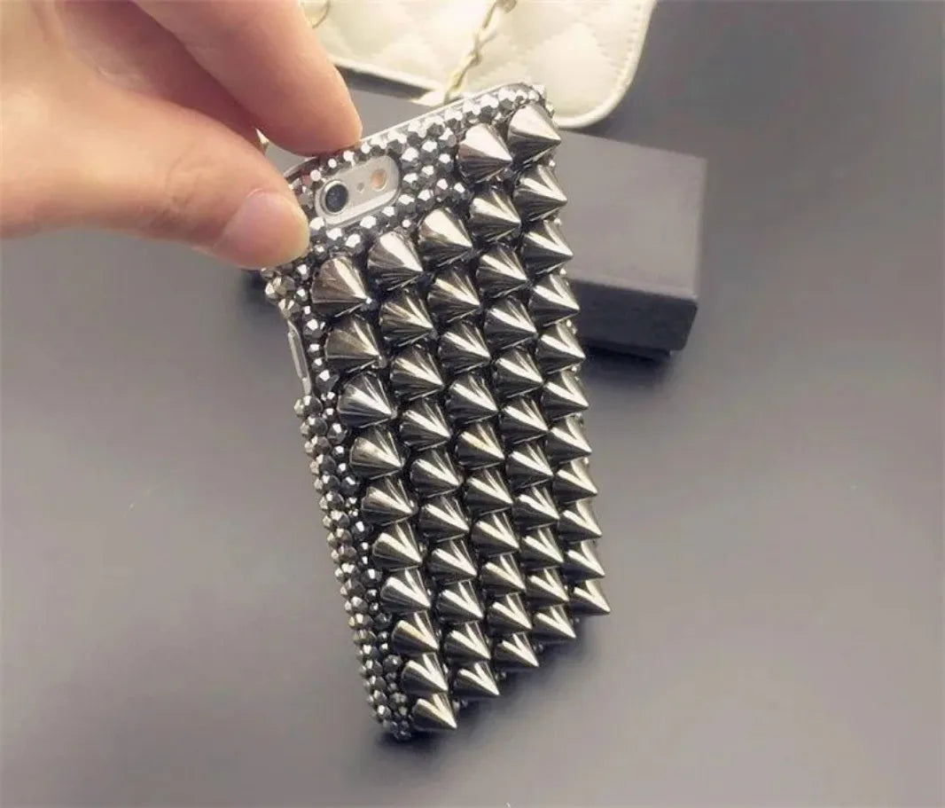 Handcrafted Punk Diamond Rivet Case | Unique iPhone Cover