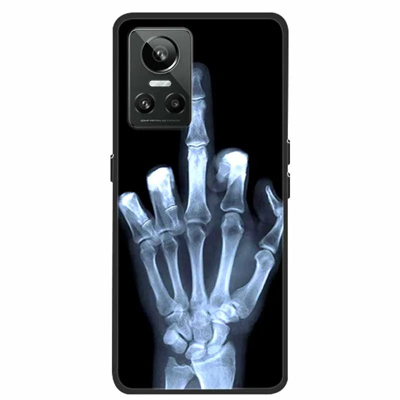 Cartoon & Floral Soft Silicone Case for Realme GT Neo 3 β Shockproof Black Cover