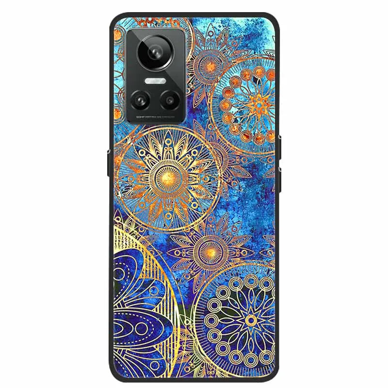 Cartoon & Floral Soft Silicone Case for Realme GT Neo 3 β Shockproof Black Cover