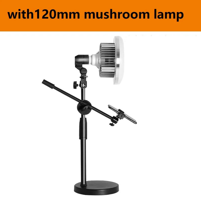 Lamgool Adjustable Desk Phone Holder with 360° Rotation – Low-Angle Shooting Mount with Metal Base for Live Streaming, Photography & Teaching