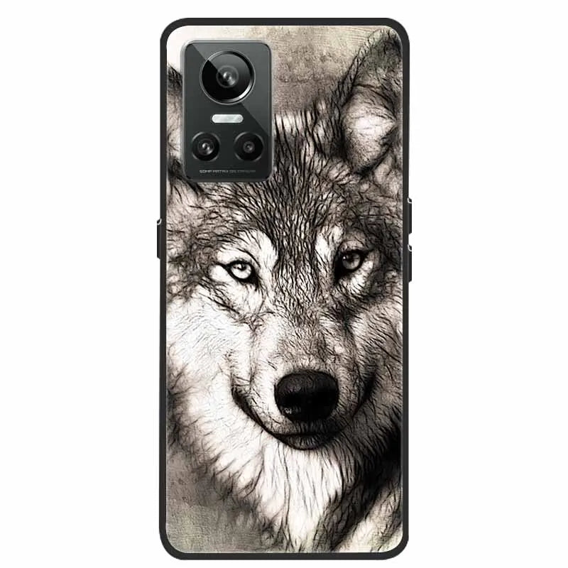 Cartoon & Floral Soft Silicone Case for Realme GT Neo 3 β Shockproof Black Cover