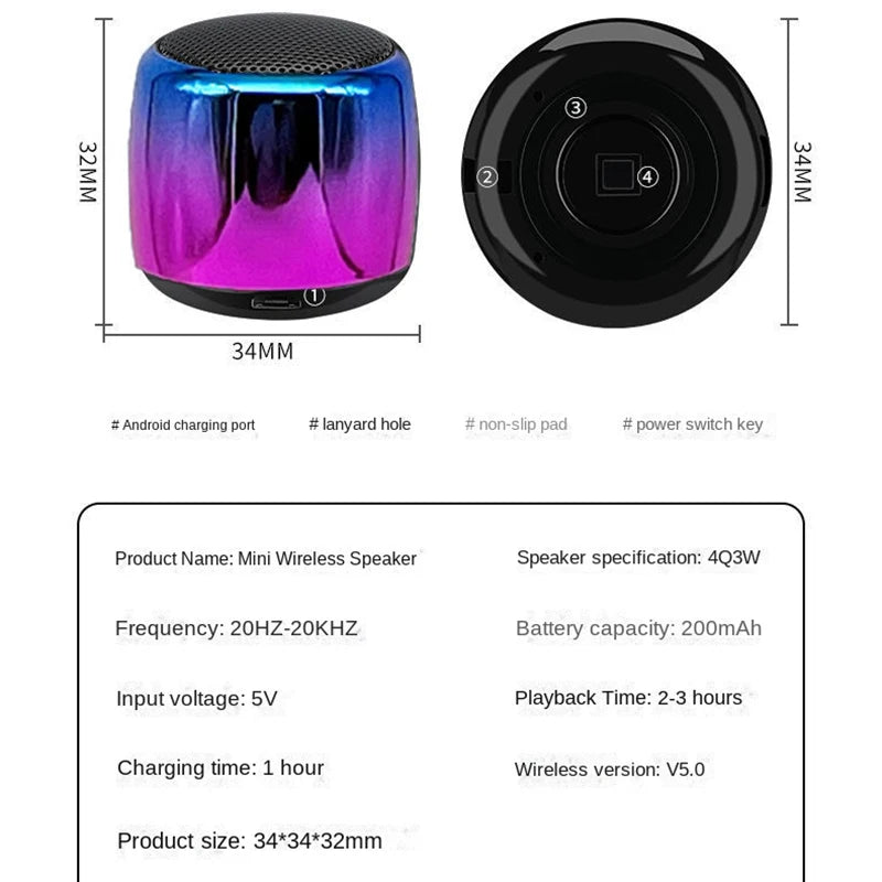 COOMAER Mini Bluetooth 5.0 Metal Speaker | Portable Wireless Speaker with 3D Surround Sound & Extra Bass – Waterproof, USB Rechargeable