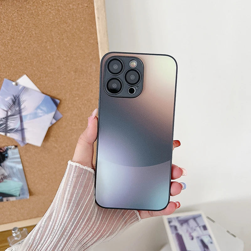 Geometric Tempered Glass Phone Case – Heavy Duty, Anti-Scratch & Stylish Protection