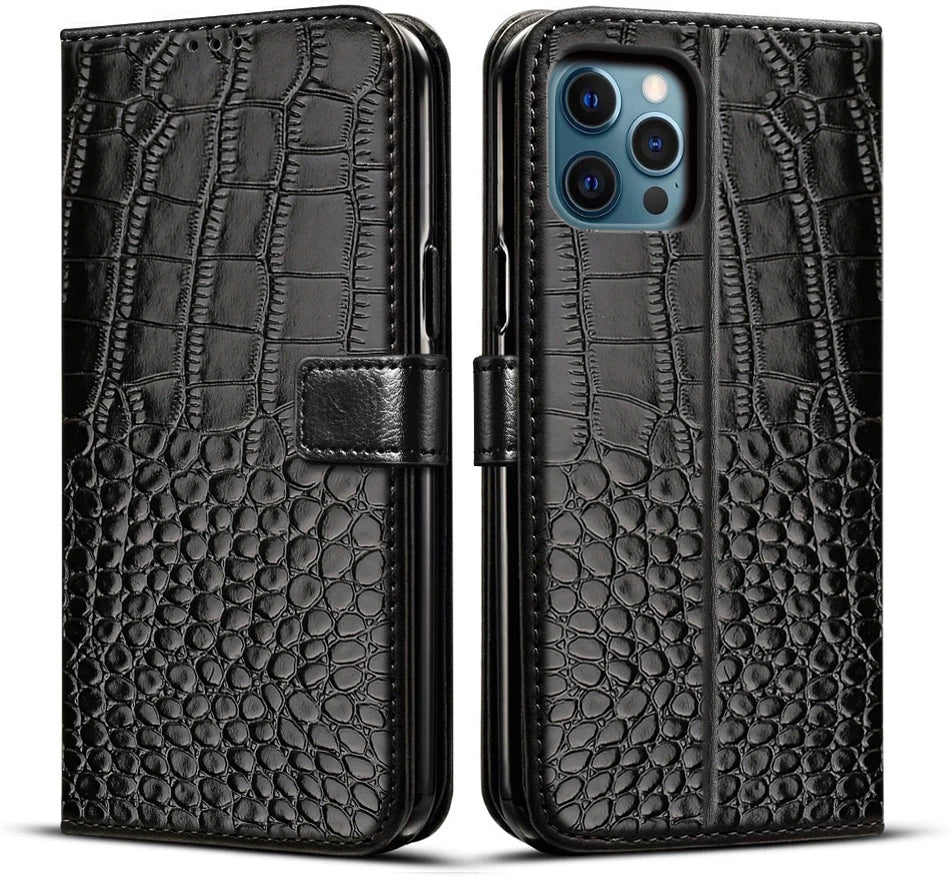 Luxury Leather Animal Design Flip Case with Holder – Full Protection & Stylish Look