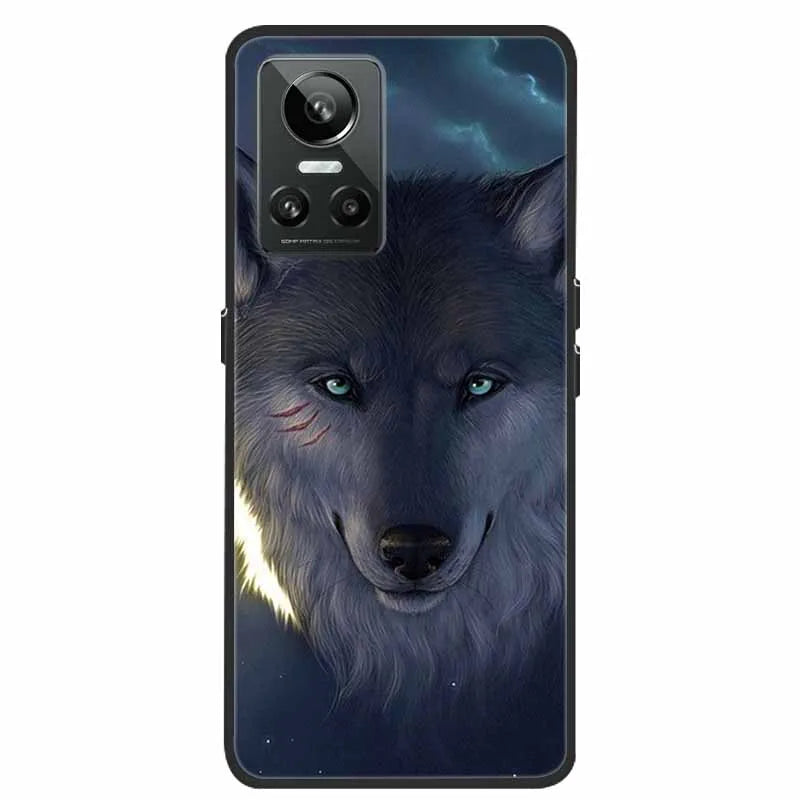 Cartoon & Floral Soft Silicone Case for Realme GT Neo 3 β Shockproof Black Cover