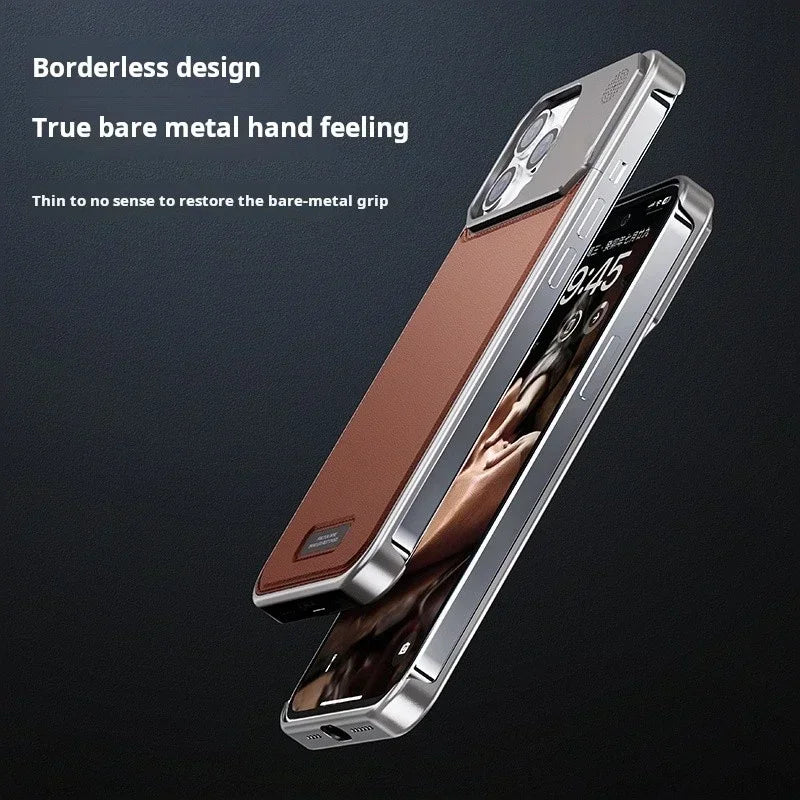 Magnetic Leather & Metal Case for iPhone 13/14/15 Pro Max – Shockproof, Water-Resistant & MagSafe Compatible