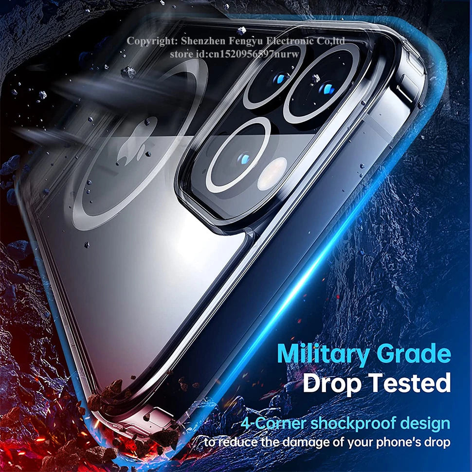 MagSafe Shockproof iPhone Case with 3-Way Kickstand – Full Protection & Magnetic Compatibility (iPhone 11 / 12 / 13 / 14 Series)