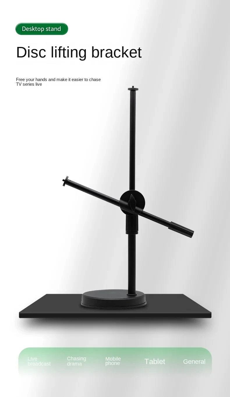 Lamgool Adjustable Desk Phone Holder with 360° Rotation – Low-Angle Shooting Mount with Metal Base for Live Streaming, Photography & Teaching