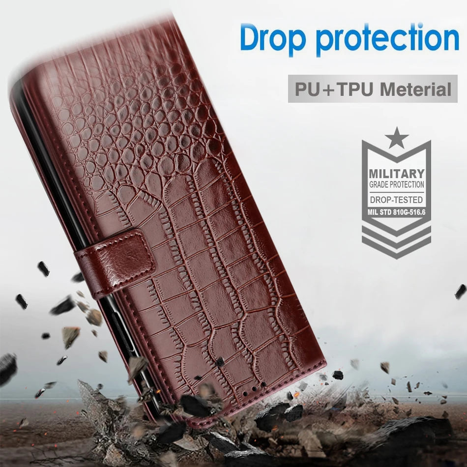 Luxury Leather Animal Design Flip Case with Holder – Full Protection & Stylish Look