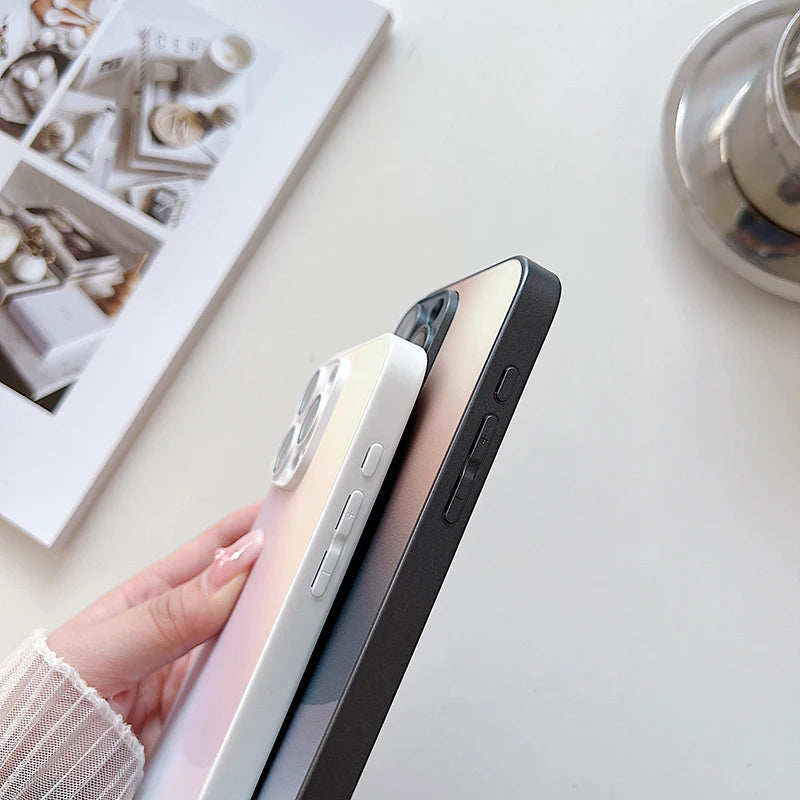 Geometric Tempered Glass Phone Case – Heavy Duty, Anti-Scratch & Stylish Protection