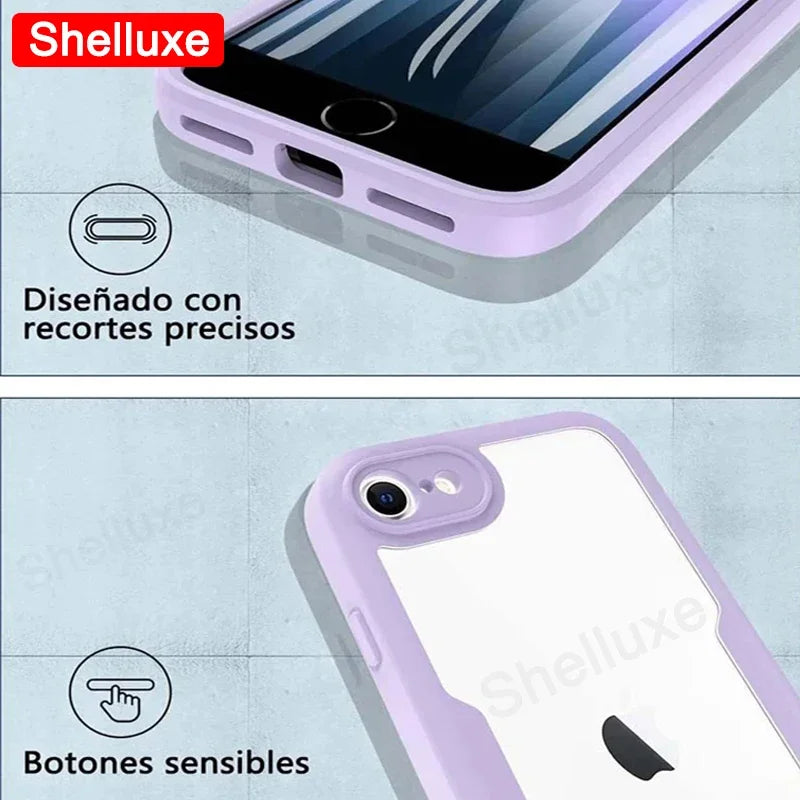 Shelluxe 360 Full Body Clear Case for iPhone SE 2020/2022 & iPhone 7/8 – Shockproof, Anti-Scratch & Slim Protection