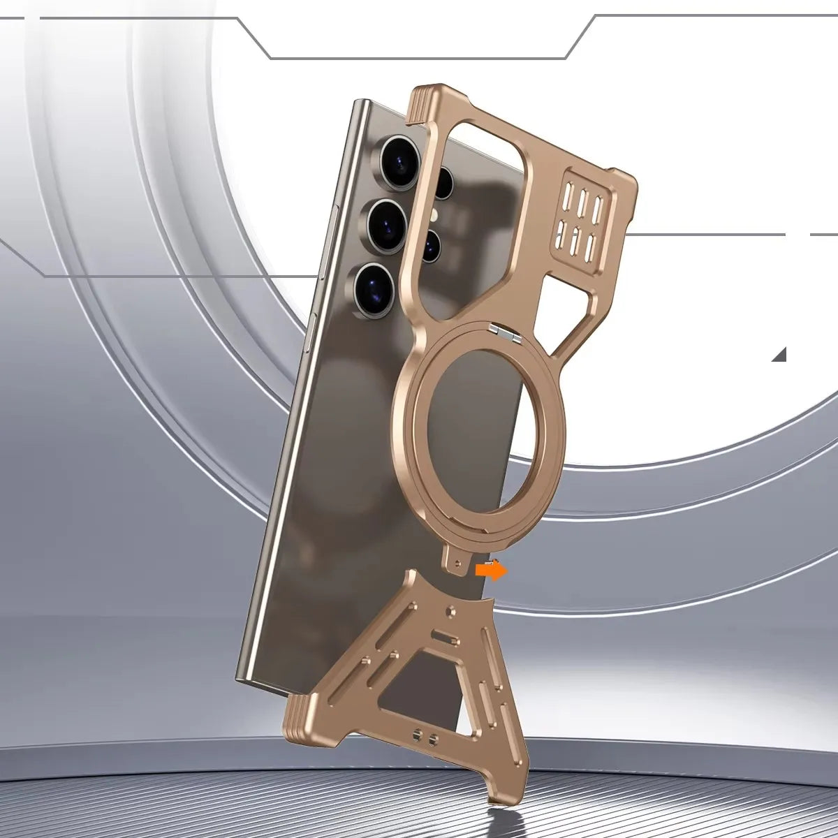 Magnetic Full Coverage Phone Case with Built-In Fill Light & Dual-Layer Protection