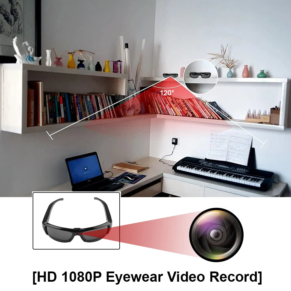 1080P Full HD Spy Glasses Camera | Hidden Sunglasses Camcorder with TF Card Slot