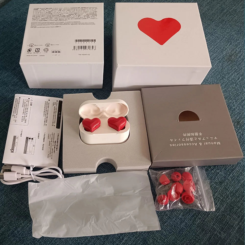Elistooop Love Wireless Bluetooth Earbuds | Waterproof Earphones with Active Noise Cancellation & Charging Case