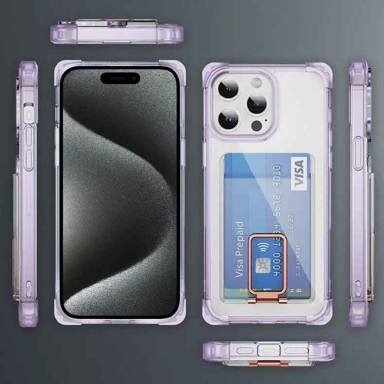 Silicone Wallet Phone Case with Holder & Clip – Practical & Stylish