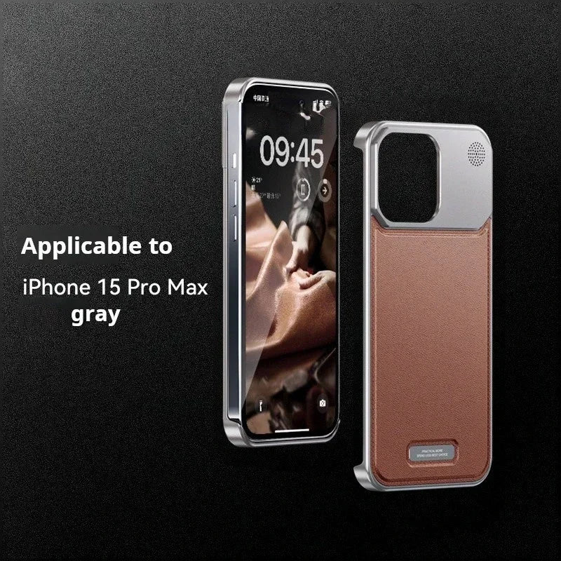 Magnetic Leather & Metal Case for iPhone 13/14/15 Pro Max – Shockproof, Water-Resistant & MagSafe Compatible