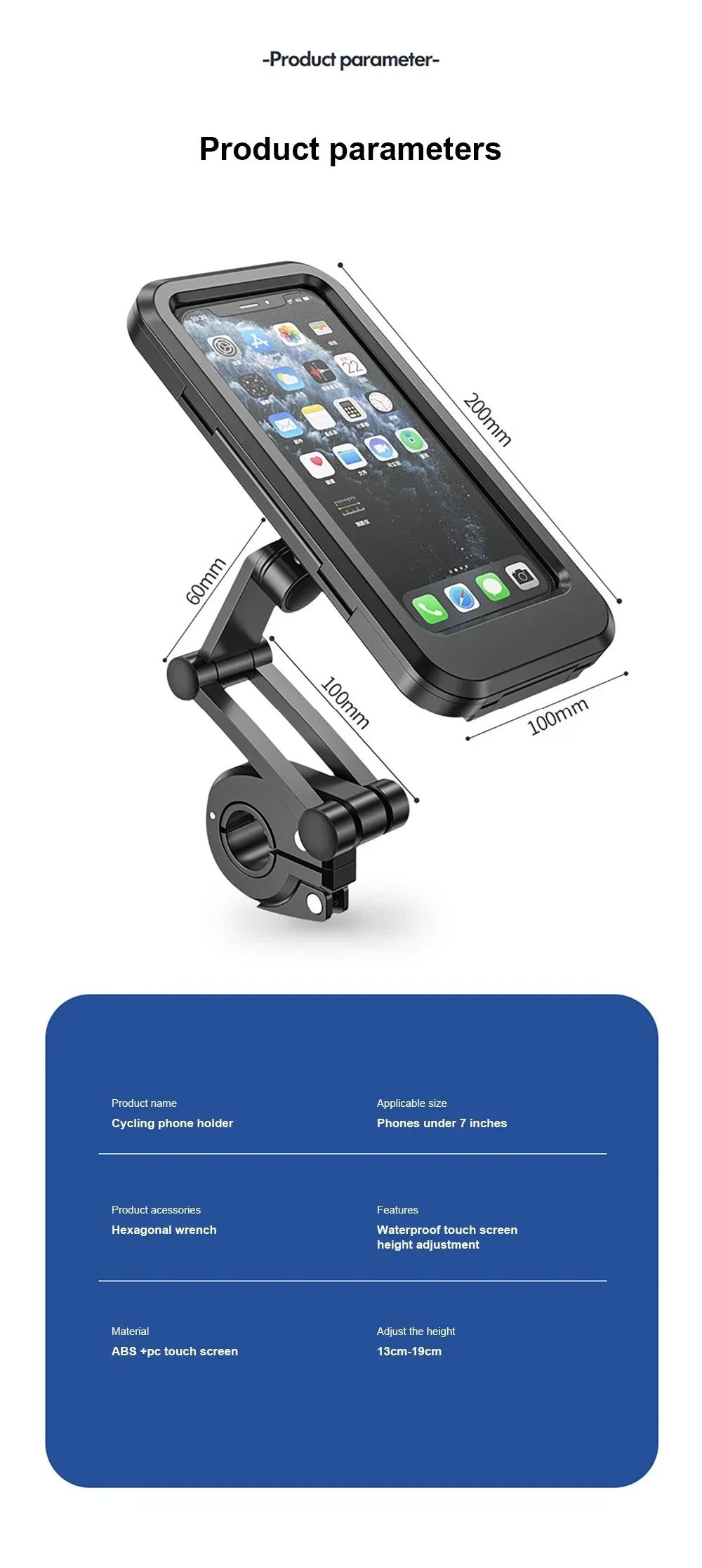 ๐๏ธ Motorcycle Phone Waterproof Bracket โ Universal 6.7" Mount
