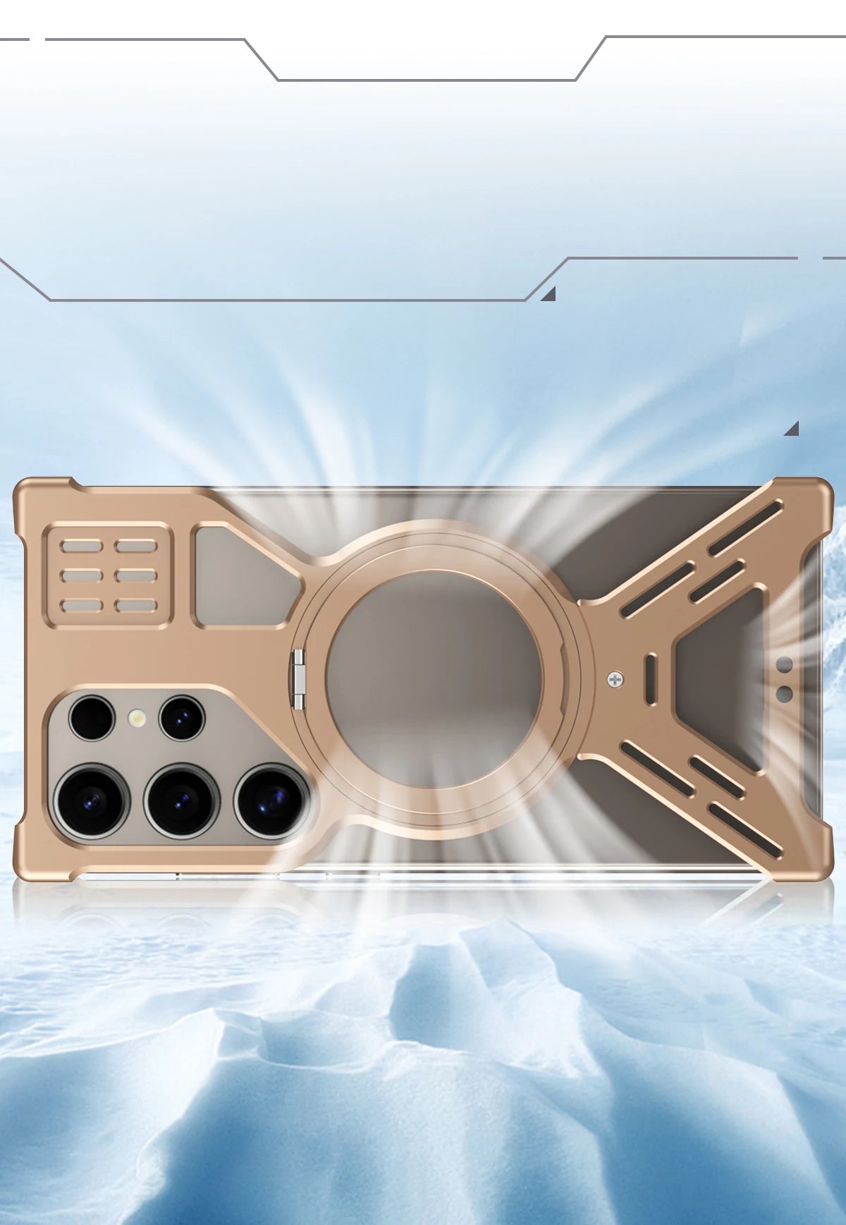 Magnetic Full Coverage Phone Case with Built-In Fill Light & Dual-Layer Protection