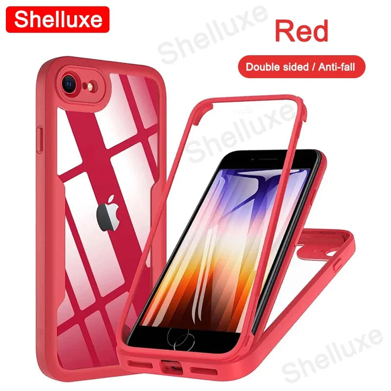 Shelluxe 360 Full Body Clear Case for iPhone SE 2020/2022 & iPhone 7/8 – Shockproof, Anti-Scratch & Slim Protection