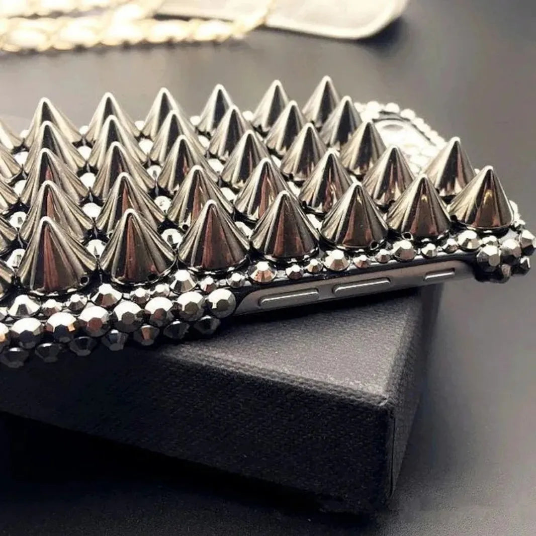 Handcrafted Punk Diamond Rivet Case | Unique iPhone Cover