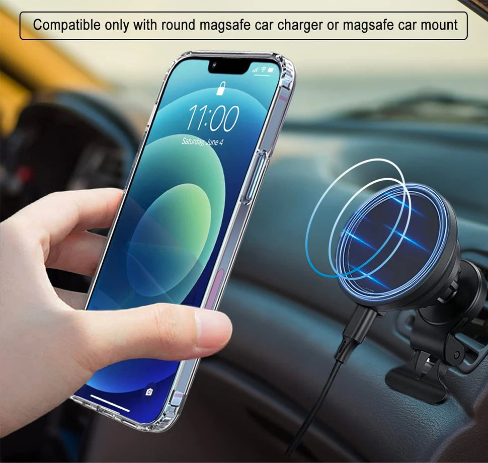 MagSafe Shockproof iPhone Case with 3-Way Kickstand – Full Protection & Magnetic Compatibility (iPhone 11 / 12 / 13 / 14 Series)